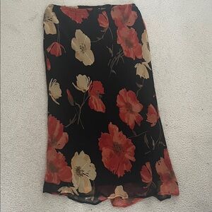 Floral Black and Red Women's Skirt